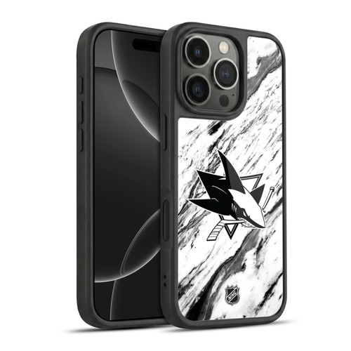 NHL San Jose Sharks Marble Gel Armour Case For Apple iPhone 16 Pro