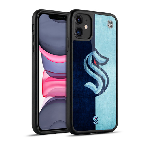 NHL Seattle Kraken Half Distressed Gel Armour Case For Apple iPhone 11