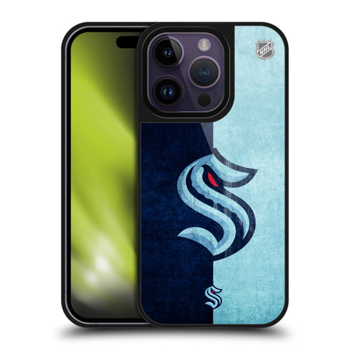 NHL Seattle Kraken Half Distressed Gel Armour Case For Apple iPhone 14 Pro