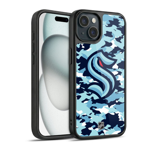 NHL Seattle Kraken Camouflage Gel Armour Case For Apple iPhone 15