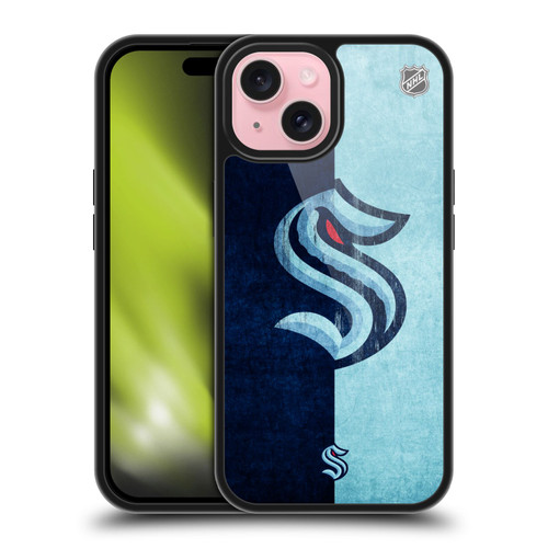 NHL Seattle Kraken Half Distressed Gel Armour Case For Apple iPhone 15