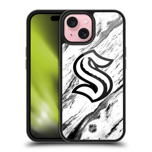 NHL Seattle Kraken Marble Gel Armour Case For Apple iPhone 15