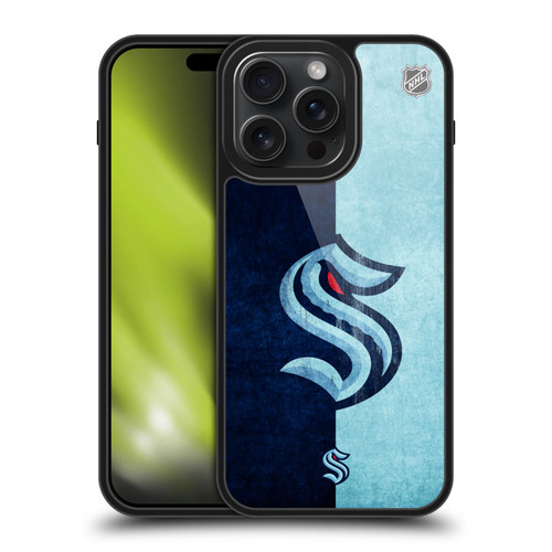 NHL Seattle Kraken Half Distressed Gel Armour Case For Apple iPhone 15 Pro Max