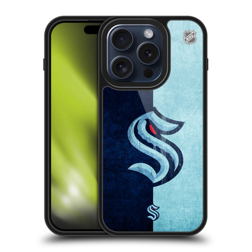 NHL Seattle Kraken Half Distressed Gel Armour Case For Apple iPhone 15 Pro