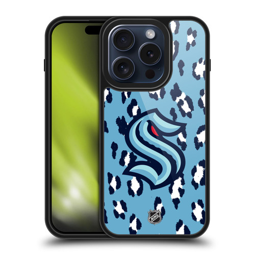 NHL Seattle Kraken Leopard Pattern Gel Armour Case For Apple iPhone 15 Pro