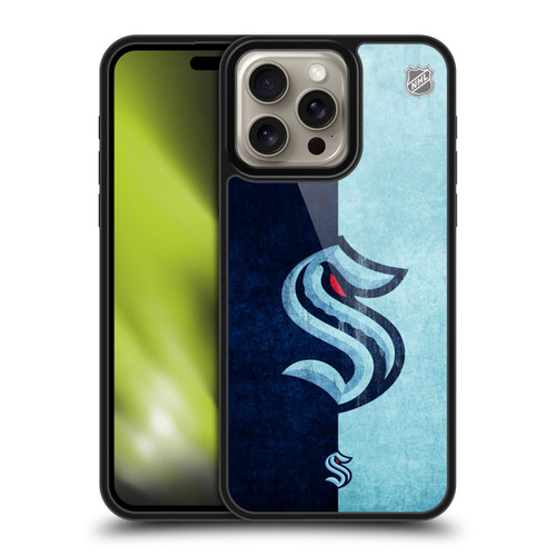NHL Seattle Kraken Half Distressed Gel Armour Case For Apple iPhone 16 Pro Max