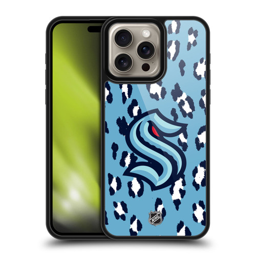 NHL Seattle Kraken Leopard Pattern Gel Armour Case For Apple iPhone 16 Pro Max