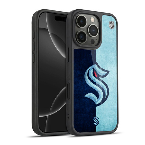 NHL Seattle Kraken Half Distressed Gel Armour Case For Apple iPhone 16 Pro