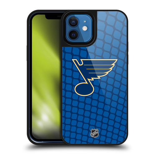 NHL St Louis Blues Net Pattern Gel Armour Case For Apple iPhone 12 / iPhone 12 Pro