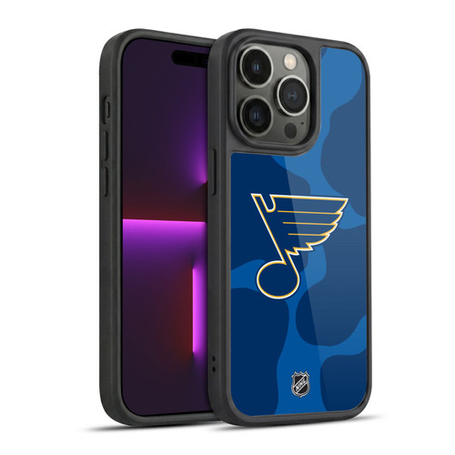 NHL St Louis Blues Cow Pattern Gel Armour Case For Apple iPhone 14 Pro