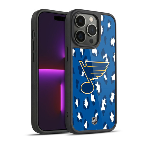 NHL St Louis Blues Leopard Pattern Gel Armour Case For Apple iPhone 14 Pro