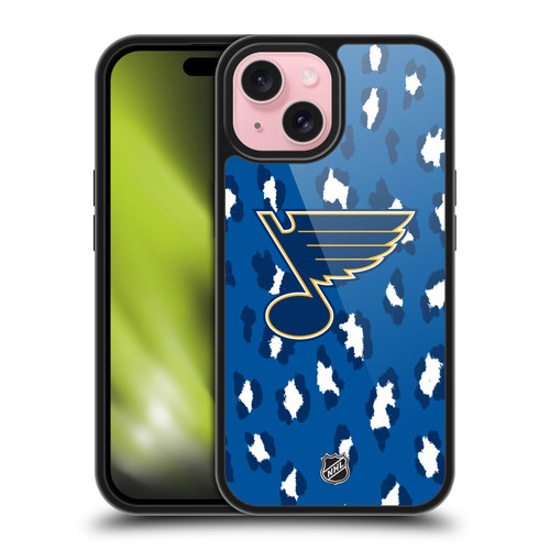 NHL St Louis Blues Leopard Pattern Gel Armour Case For Apple iPhone 15 NHL St Louis Blues Leopard Pattern Gel Armour Case For Apple iPhone 15