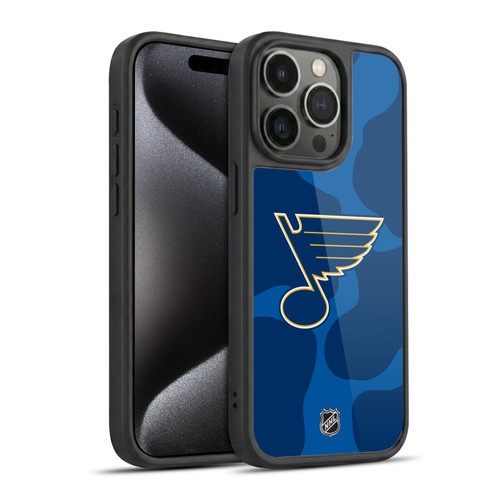 NHL St Louis Blues Cow Pattern Gel Armour Case For Apple iPhone 15 Pro