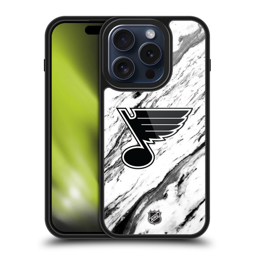 NHL St Louis Blues Marble Gel Armour Case For Apple iPhone 15 Pro