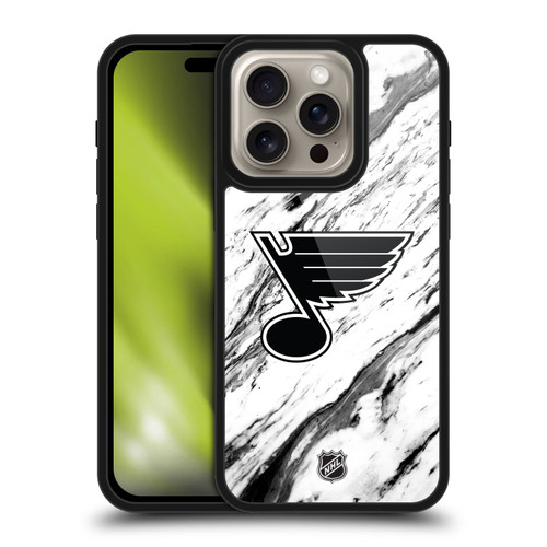 NHL St Louis Blues Marble Gel Armour Case For Apple iPhone 16 Pro