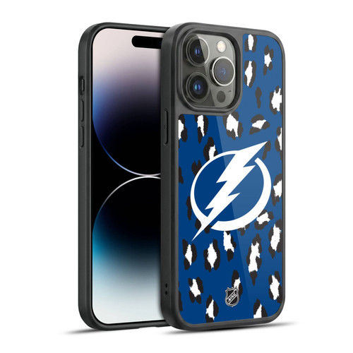 NHL Tampa Bay Lightning Leopard Pattern Gel Armour Case For Apple iPhone 14 Pro Max