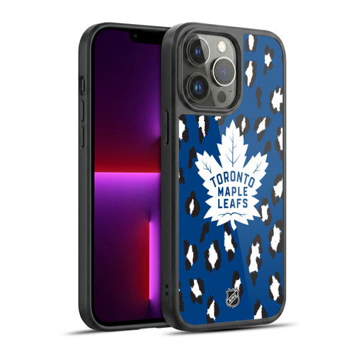 NHL Toronto Maple Leafs Leopard Pattern Gel Armour Case For Apple iPhone 13 Pro Max