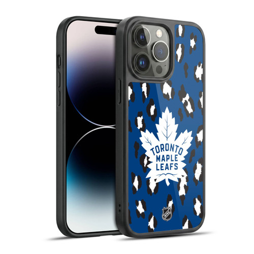 NHL Toronto Maple Leafs Leopard Pattern Gel Armour Case For Apple iPhone 14 Pro Max