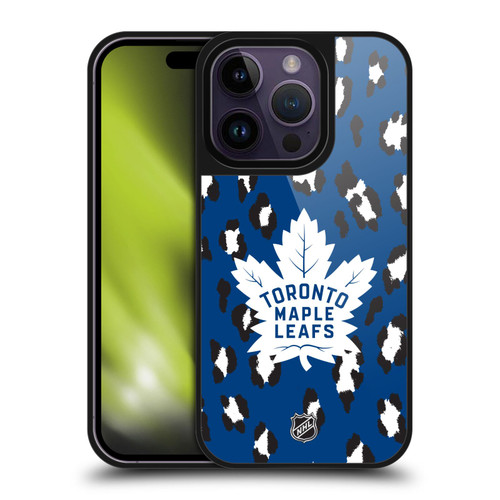 NHL Toronto Maple Leafs Leopard Pattern Gel Armour Case For Apple iPhone 14 Pro