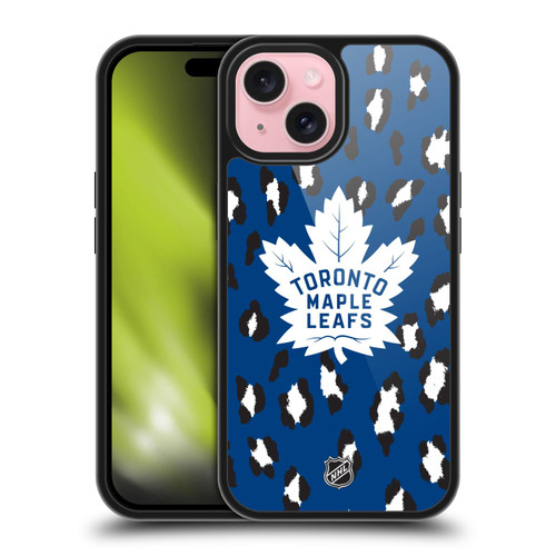 NHL Toronto Maple Leafs Leopard Pattern Gel Armour Case For Apple iPhone 15