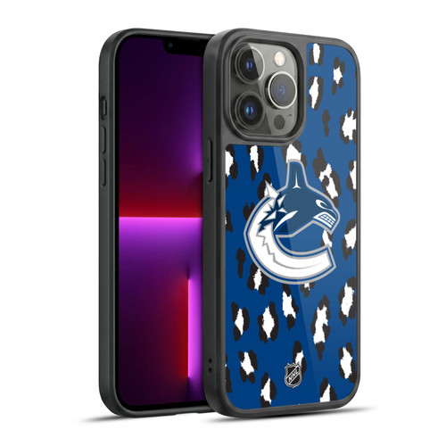 NHL Vancouver Canucks Leopard Pattern Gel Armour Case For Apple iPhone 13 Pro Max