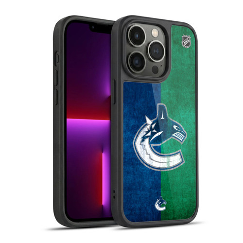 NHL Vancouver Canucks Half Distressed Gel Armour Case For Apple iPhone 13 Pro
