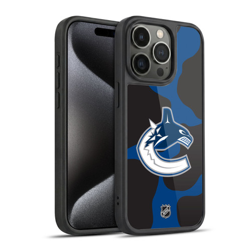 NHL Vancouver Canucks Cow Pattern Gel Armour Case For Apple iPhone 15 Pro