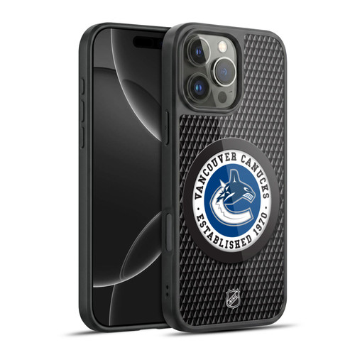 NHL Vancouver Canucks Puck Texture Gel Armour Case For Apple iPhone 16 Pro Max