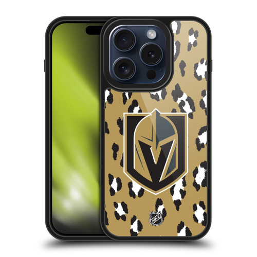 NHL Vegas Golden Knights Leopard Pattern Gel Armour Case For Apple iPhone 15 Pro