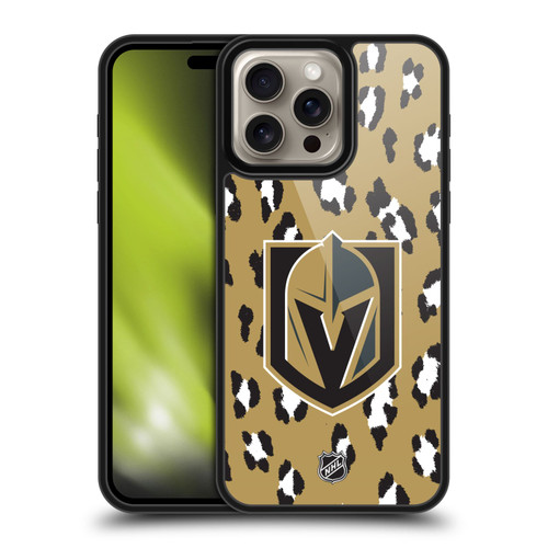 NHL Vegas Golden Knights Leopard Pattern Gel Armour Case For Apple iPhone 16 Pro Max