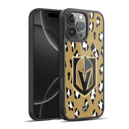 NHL Vegas Golden Knights Leopard Pattern Gel Armour Case For Apple iPhone 16 Pro Max