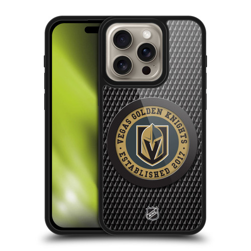 NHL Vegas Golden Knights Puck Texture Gel Armour Case For Apple iPhone 16 Pro NHL Vegas Golden Knights Puck Texture Gel Armour Case For Apple iPhone 16 Pro