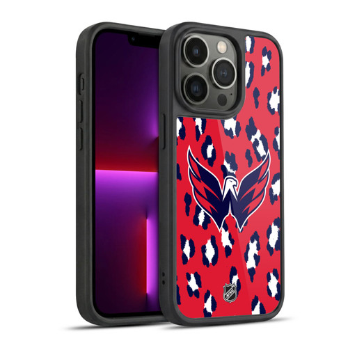 NHL Washington Capitals Leopard Pattern Gel Armour Case For Apple iPhone 13 Pro