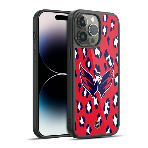 NHL Washington Capitals Leopard Pattern Gel Armour Case For Apple iPhone 14 Pro Max