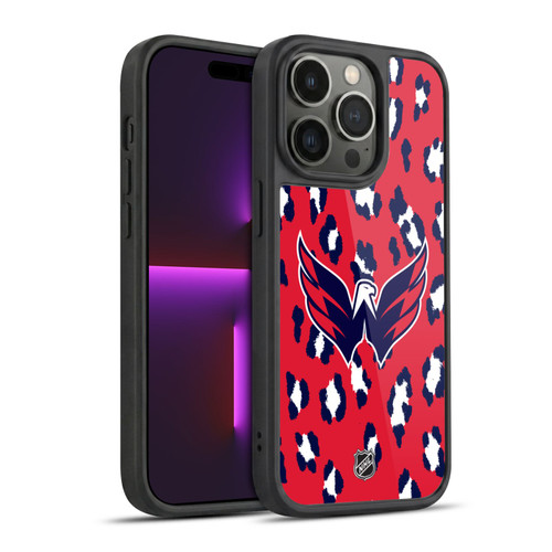 NHL Washington Capitals Leopard Pattern Gel Armour Case For Apple iPhone 14 Pro