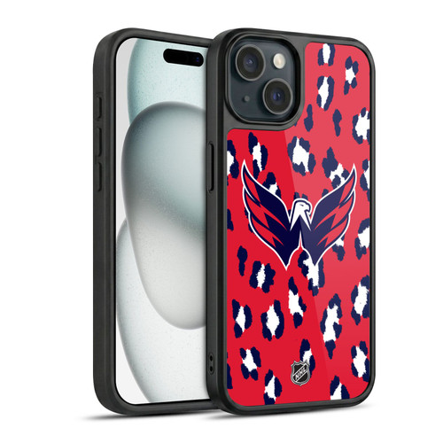 NHL Washington Capitals Leopard Pattern Gel Armour Case For Apple iPhone 15