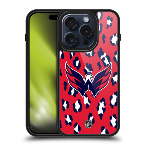 NHL Washington Capitals Leopard Pattern Gel Armour Case For Apple iPhone 15 Pro