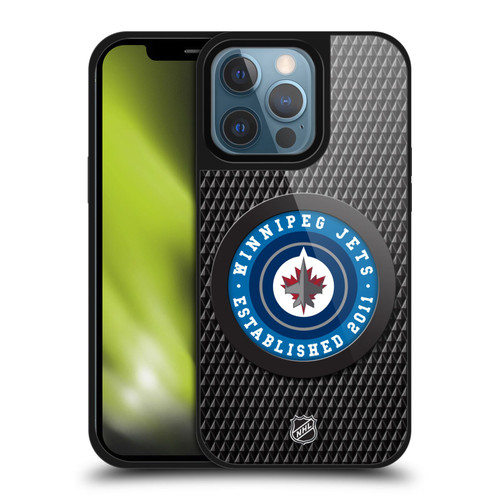 NHL Winnipeg Jets Puck Texture Gel Armour Case For Apple iPhone 13 Pro