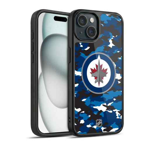 NHL Winnipeg Jets Camouflage Gel Armour Case For Apple iPhone 15