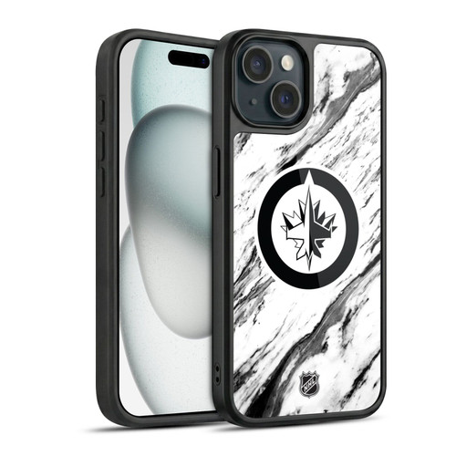 NHL Winnipeg Jets Marble Gel Armour Case For Apple iPhone 15