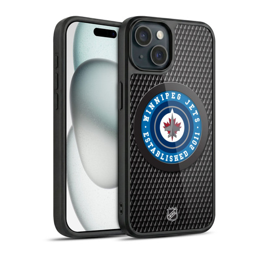 NHL Winnipeg Jets Puck Texture Gel Armour Case For Apple iPhone 15