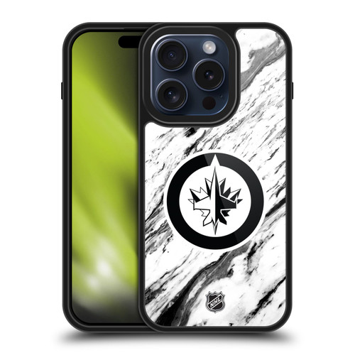 NHL Winnipeg Jets Marble Gel Armour Case For Apple iPhone 15 Pro NHL Winnipeg Jets Marble Gel Armour Case For Apple iPhone 15 Pro
