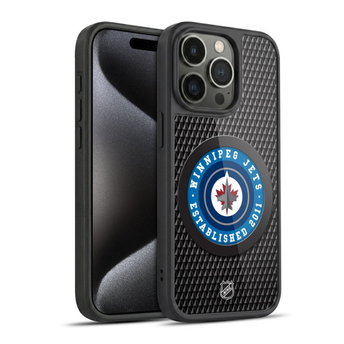NHL Winnipeg Jets Puck Texture Gel Armour Case For Apple iPhone 15 Pro