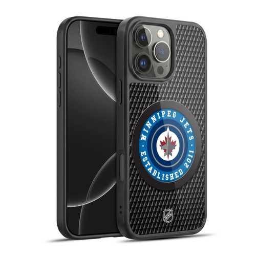 NHL Winnipeg Jets Puck Texture Gel Armour Case For Apple iPhone 16 Pro Max