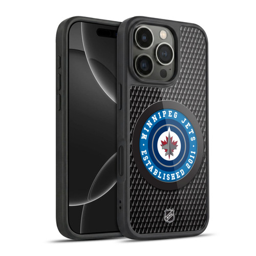 NHL Winnipeg Jets Puck Texture Gel Armour Case For Apple iPhone 16 Pro