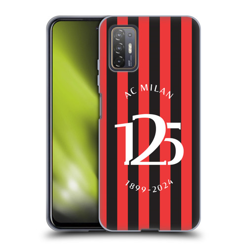 AC Milan 125th Anniversary Red And Black Stripes Soft Gel Case for HTC Desire 21 Pro 5G