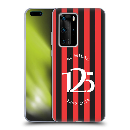 AC Milan 125th Anniversary Red And Black Stripes Soft Gel Case for Huawei P40 Pro / P40 Pro Plus 5G