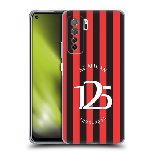 AC Milan 125th Anniversary Red And Black Stripes Soft Gel Case for Huawei Nova 7 SE/P40 Lite 5G