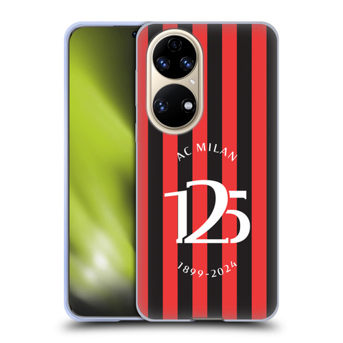 AC Milan 125th Anniversary Red And Black Stripes Soft Gel Case for Huawei P50