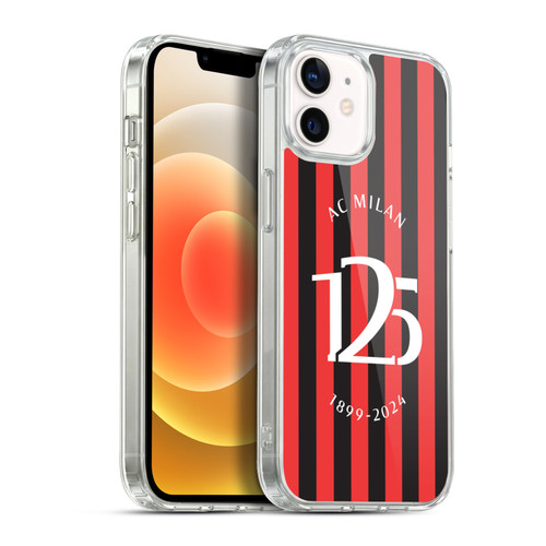 AC Milan 125th Anniversary Red And Black Stripes Soft Gel Case for Apple iPhone 12 / iPhone 12 Pro & MagSafe